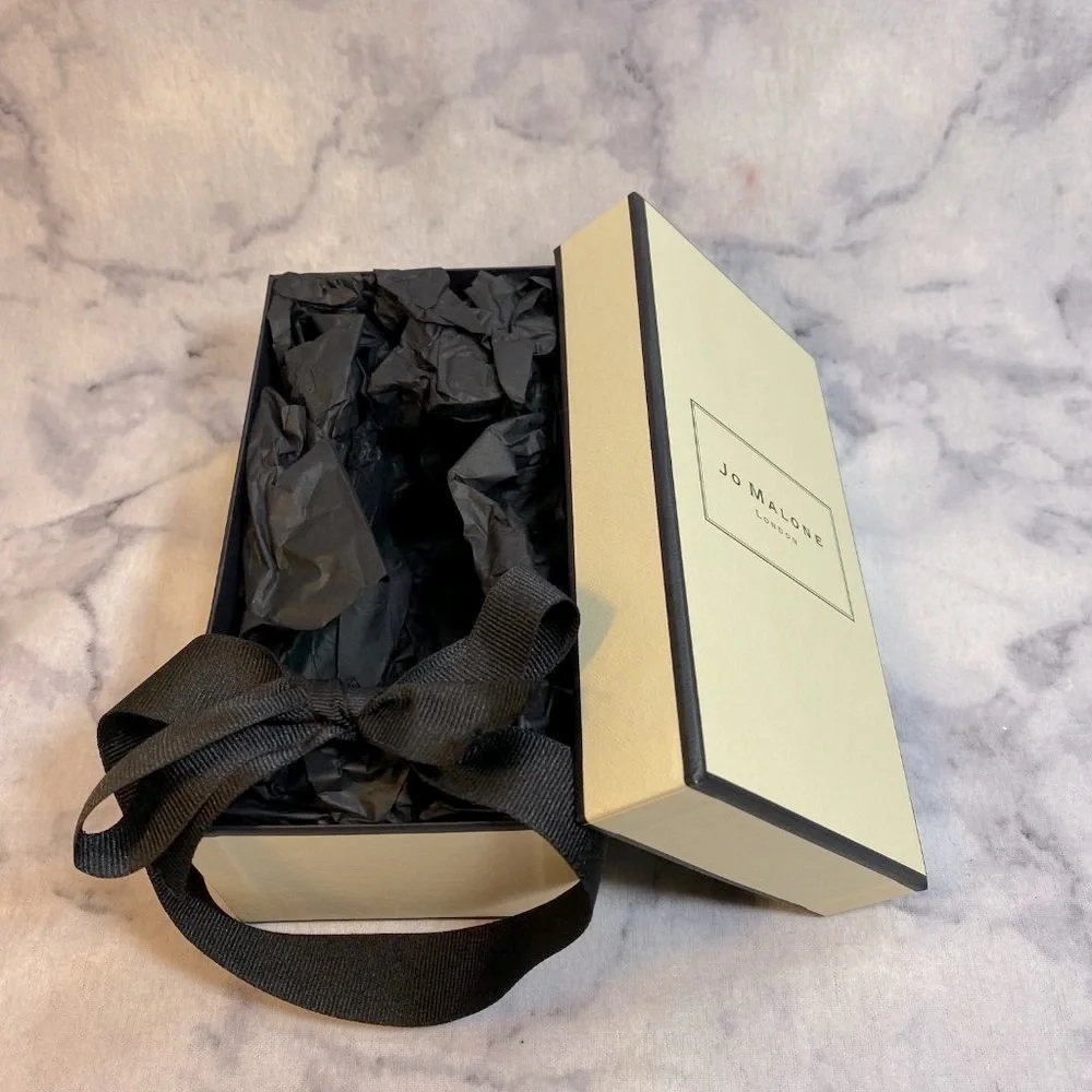 Jo Malone Rectangular Box, Empty Gift Box with Ribbon, 6.5 x 3.5 x 2.5 in-NEW